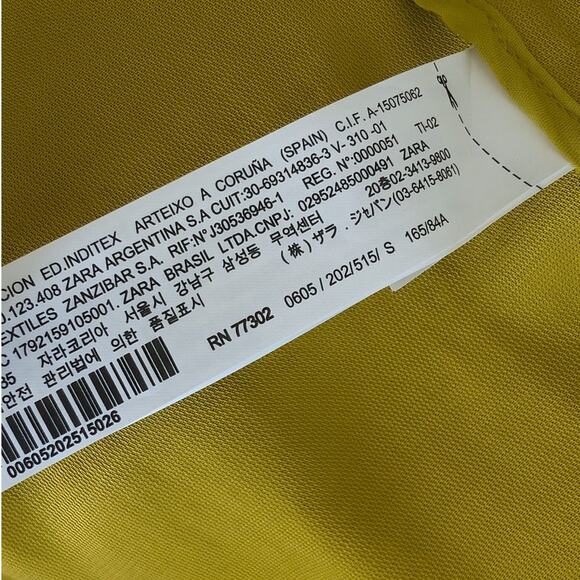 Zara Trafaluc Yellow Green Loose Fit Open Front Belt Trench Coat, size S - Picture 7 of 9